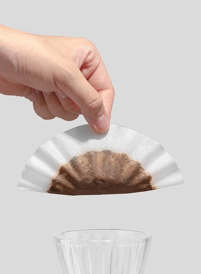 Hoasis 1-2 Cups of Coffee Filters, 50 Pieces of Hand Brewed Coffee Filters, Coffee Filter Basket Wavy Coffee Filter for Drip Coffee Makers No.155 - Image 3